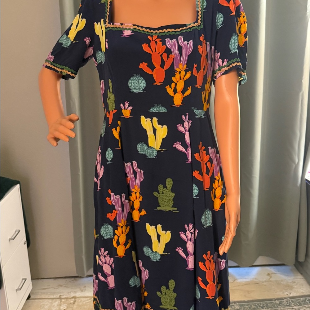 Modcloth Orange and Yellow Flutter Sleeve Sundress
